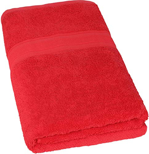 NatureMark SAUNATUCH/Badetuch – Premium Qualität 80x200cm – Sauna-Handtuch 100% Baumwolle – Farbe: Rot