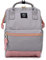 Kah&Kee Eleganter wasserdichter Damen Rucksack mit Laptopfach - Diebstahlsicheres Design - Wickeltasche - Anti-Diebstahl Reisetasche - Lässiger Schulranzen(Hellgrau/Pink, Klein)