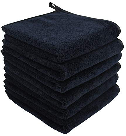 Mikrofaser Make-Up Entferner Tuch Radierer Ultraweich Gesichtsreinigungstuch Waschlappen Gesicht Wiederverwendbar 30cm x 30 cm 6 St¨¹ck Schwarz