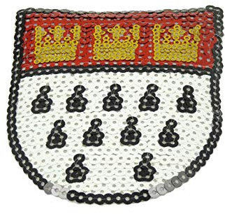 Makotex Bügelbild Pailletten Köln Wappen ca. 9x11 cm Karneval Kostüme