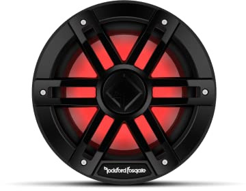 Rockford Fosgate Marine M1D2-8B Color OPTIX - 20cm D2 Subwoofer schwarz | 2-Ohm-Dual-Schwingspulen, bietet ultrahelle mehrfarbige LED-Beleuchtung