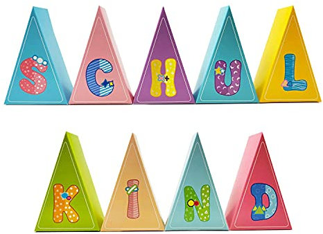 Oblique Unique® Schulkind Deko Schachteln für Schuleinführung Einschulung Schulanfang Tisch Dekoration Tischdeko Schule Jungs Mädchen Mitgebsel Boxen bunt