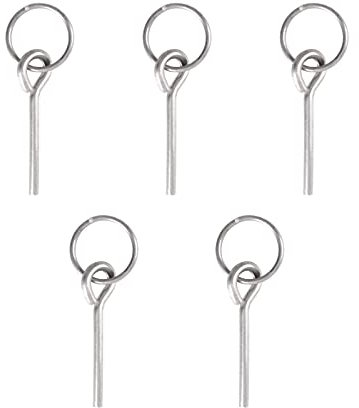 BRILLIANCE4U Zeltstift & Ring Ersatz, Zeltstangenverbinder, Aluminium-Zeltstangenringe mit 1 Stift, Zeltbauwerkzeug, Zeltstangen-Zubehör, 5 Stück