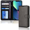 TECHGEAR iPhone 13 Mini Leather Wallet Case, Flip Protective Case Cover with Wallet Card Holder, Stand and Wrist Strap - Black PU Leather with Magnetic Closure Designed for iPhone 13 Mini 5.4
