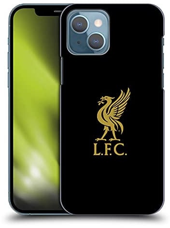 Head Case Designs Officially Licensed Liverpool Football Club Gold Logo On Black Liver Bird Hard Back Case Compatible With Apple iPhone 13
