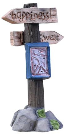 Allayu Moss Micro-Landschaft Dekoration Wegweiser Harz Miniatur Glück Süße Handwerk Simulation Straßenschild Fairy Garten Dekor