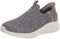 Skechers Women's Ultra Flex 3.0 Smooth Step Sneaker, Grey Knit Jersey Trim, 2 UK
