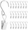 Litoexpe 50 Stück S-Haken, Vorhang-Clips, Metall-Hänge-Clips, Haken für Markisenschnur, Partylicht-Aufhänger, Dachrinnen-Clip, Camping-Zelte, Outdoor & Indoor (Silber)