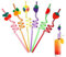 Ulife Mall Reusable Drinking Straws Novelty Fruit Party Straw Curly Hard Plastic Straws Kids Birthday Party Decorations Supplies Family Reunion Favors - Pack of 6
