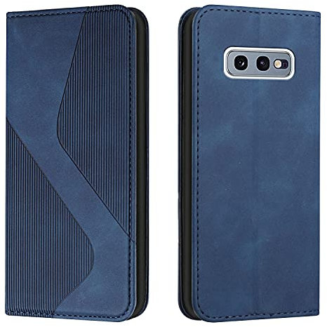 Mo-Somnus Kompatibel Mit Samsung Galaxy S10E Hülle, Magnet PU Leder Tasche Flip Handyhülle, Klappbar Kartenfächer Brieftasche Klapphülle (Blau)