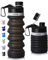 ONTA Bouteille d'eau pliable – Sans BPA pour voyage, de qualité alimentaire, portable, anti-fuite, en silicone, 20 oz, 20 oz (noir)