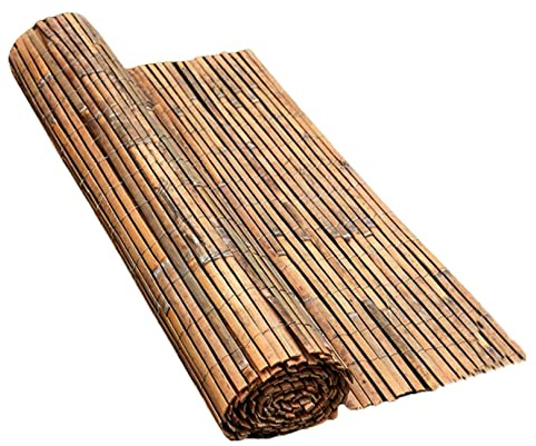Sasons® Quality Bamboo Fencing Screen Roll Panel Natural Slated Fence Screening Best for Outdoor Garden Privacy Wooden Fence Walls Sun Wind Shield Protection [ 2 x 4 Meter ]