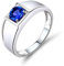 Damen Ringe 18K(750) Weißgold, 0.61ct Tansanit Verlobungsring xxl Jubiläumsringe für Ihn Größe 57 (18.1)