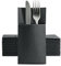 Shobi Tovaglioli portaposate 40x30 cm Tasca effetto stoffa in Pura cellulosa Biodegradabile e Compostabile (Nero, 50)