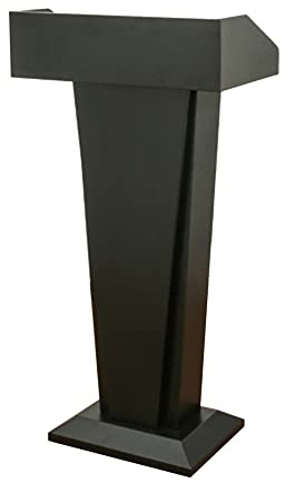 ZEELYDE Lectern Podium Stand,Lecture Table Iron Podium Hotel Modern Welcome Paint Reception Information Desk School Training Podium/Black/45x33.5x118cm