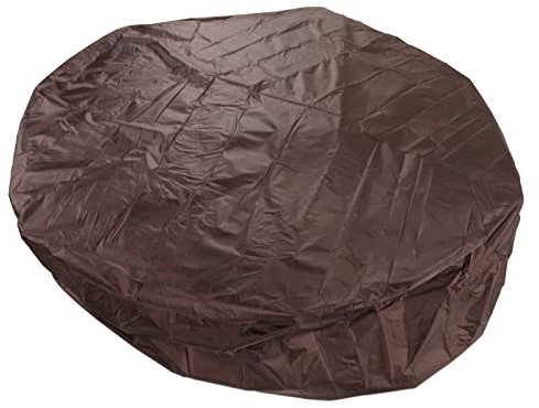 Pssopp Abdeckung Wasserdicht Tragbare Außen Terrasse Runde Aufblasbare Abdeckung Schutz Badewanne Pool Staubs Chutz (190 Silber Polyester TAFT) (Braun)