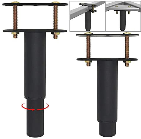 Verstellbare Bettbeine 18-33cm Metall-Möbelstützfüße Tischbeine verstellbar Möbelfüße Bettbeine Möbelfüße Metall Bettfüße T-förmig für Individuelle DIY Möbel Möbelfüße Farbe: Schwarz(2 Stücke)