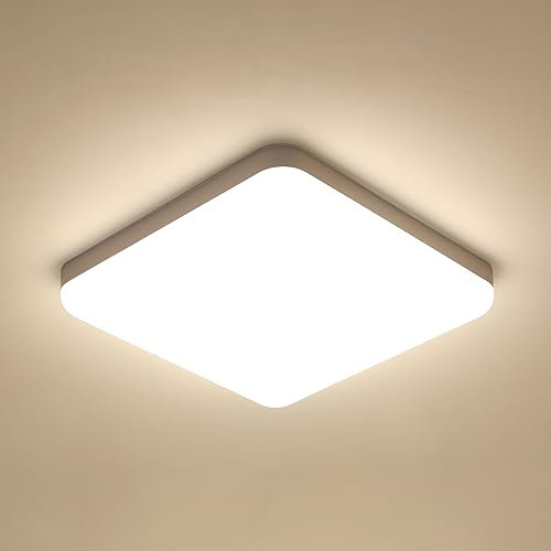 DAXGD 32W Plafonnier Led 3600LM, 4500K Lumière Naturelle IP54 étanche, Luminaire Plafonnier Pour Salle de Bain Cuisine Couloir Balcon 25cm