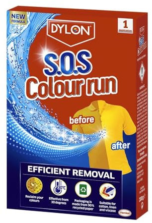 Henkel Revive Fabrics: Dylon S.O.S Color Run Dye 75 ml – 1 Anwendung (1 Stück) Infundieren Sie Stoffe mit Lebendigkeit mit Farbstoff, verjüngen und erfrischen Sie Textilien mühelos
