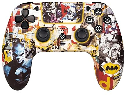 FRTEC – Mando Inalámbrico con Luz LED RGB Compatible con PC y PS4, Gamepad Bluetooth, Batería 950mAh, 10 horas de autonomía (Batman)