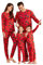IFFEI Passende Familien Pyjama-Sets Weihnachts-PJ's Roter Dinosaurier und Karierte Hosen, Schlafanzüge Women XL