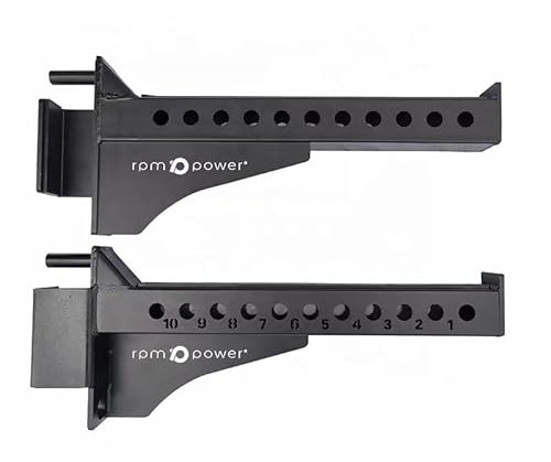 RPM Power Power Rack Attachments – J-Hooks, Spotter-Arme und Hantelscheibenhalter für Squat Racks und Squat Cages (J-Haken Wesentlich (18mm))
