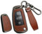 TECART Leder Klapp Autoschlüssel Hülle Cover Passt für Audi A1 A3 A4 A6 A8 Quattro Q2 Q3 Q7 S3 S6 RS3 RS6 R8 TT TTS Tragbar Smart Schutzhülle Schlüsselcover Zubehör 3 Taste B Schwarz Braun