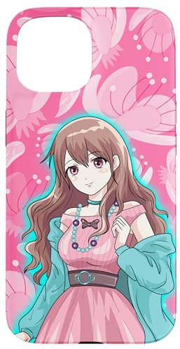 Sweet Anime Girl Cases Accessoires Hülle für iPhone 15 Anime Case Süßes Mädchen Japanischer Manga