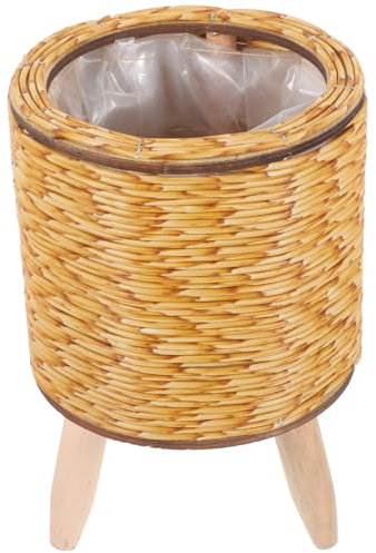 Kisangel Support À Plantes en Rotin Panier À Plantes Tissé Naturel pour La Décoration Intérieure
