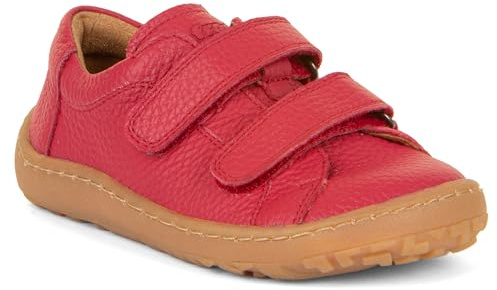 Froddo Barfußschuhe/Sneaker aus Leder mit Doppelklett in ROT Uni G3130240-5 (G3130240-5, EU Schuhgrößensystem, Grundschulkind, Numerisch, M, 30)