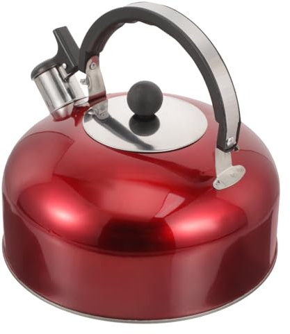 OKUMEYR tetera con mango caldera de agua con silbido olla de agua cafetera pava tetera de cocina tetera silbante aluminio estufa Mochila calentador de agua olla de sonido Acero inoxidable