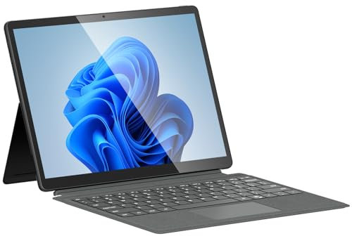 Uogic OX9 2 en 1 Tablet & Laptop, 13 Pantalla táctil, Procesador Intel Core 12 Gen i5 1235U X86 Integrado, Cámaras Frontal y Trasera, 16GB Ram, 1TB SSD con Windows 11 Pro, Negro