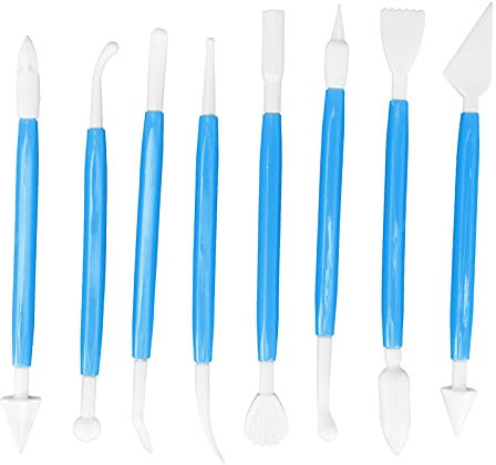 Cake Decorating Kit, Fondant Engraving Pen Kit, Fondant Cake Supplies, Cake Fondant Decorating Tool Set, 8Pcs Cake Fondant Decorating Tool Set Engraving Pen Cake Supplies DIY Baking Tools(blue)