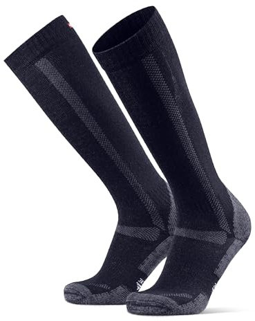 DANISH ENDURANCE Kniehohe Merino Wandersocken, Lange Kniestrümpfe, Unisex, für Damen & Herren, 1 oder 3 Paar, Marineblau, 43-47
