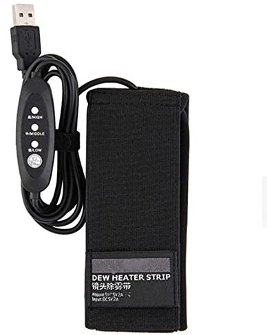 USB Lens Dew Heater - Dew Remover Lens Warmer, USB Dew Heater Heating Strip | Lens Temperature Stabilizer with 3 Heat Settings, Lens Heating Pad for Digital Cameras Telescopes Viewfinders
