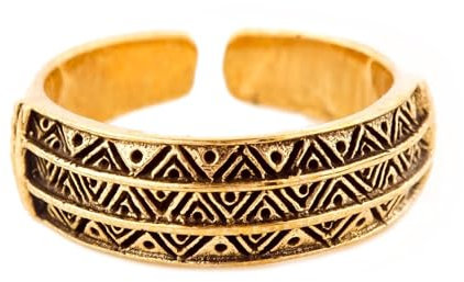 Skandinavischer Wikinger Ring TRISTAN 7 mm Dänemark Größenverstellbar Bronze (Bronze, 58 (18.5))