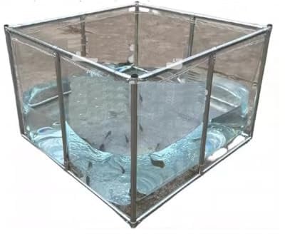 Aufstellpool, komplett transparenter Fischteich mit Stütze, Fischzuchtbecken, sichtbarer Pool für den Garten, temporärer Wassertank, anpassbar (200 x 150 x 60 cm)