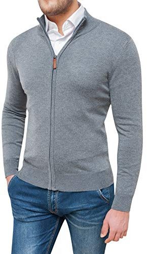 Evoga Maglione Cardigan Uomo Blu Scuro Slim Fit Invernale Casual