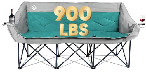 Northroad Übergroßer Campingstuhl für 3 Personen, zusammenklappbar, XL, für Paare, Rasensessel, Sofa, 408 kg Fußballstuhl, robuster Loungesessel mit Weinglashalter für Familie, Outdoor, Picknicks