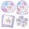 68 Pièces Set d'assiettes et de Gobelets Licorne,Serviettes Licorne,Set d'assiettes pour Enfants,Décoration de Fête Licorne,Décoration d'anniversaire Licorne pour Enfants