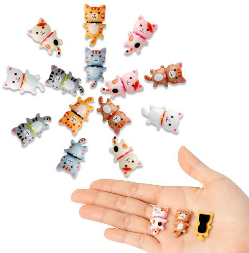 WATINC Cat Fridge Magnets Decorations - 14PCS 3D Cute Kitten Strong Refrigerator Magnetic Decorative, Mini Funny Resin Cats Magnets Decal Stickers for Kitchen Whiteboard Locker Home Housewarming Party
