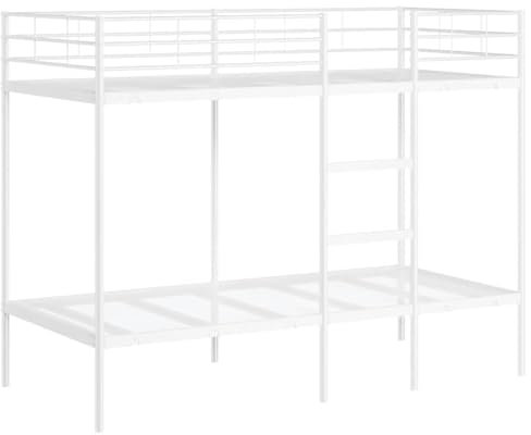 vidaXL Etagenbett ohne Matratze Weiß 100x190 cm Stahl, Bettgestell, Hochbett, Etagenbett mit Leiter, Bettrahmen, Schlafzimmermöbel