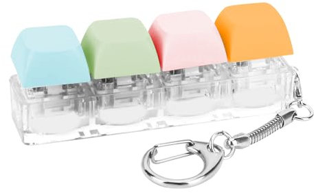 Keyboard Fidget Toy,Marble Keychain Toys Mesh Clicker Fidgets Decompression Keyring Cactus Clicky Chain Adult Pop Finger Button Toys Fidget-Toy Keys Keycap Relief Stress Tube Teenager Spinner Toy