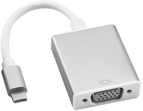 USB C to VGA Adapter – Thunderbolt 3/4 to VGA Type-C Cable Converter for MacBook, iPhone 16/15 Pro, iPad, iMac, Surface Book 3, Dell XPS, HP X360, Projector, Full HD 1920x1080 Support