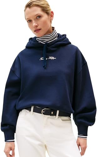 Tommy Hilfiger Donna Felpa Classic Script Fleece con Cappuccio