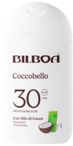 Bilboa Coccobello Latte Solare SPF 30, con Olio di Cocco, Illuminati d’Immenso, Resistente all'Acqua, 200 ml