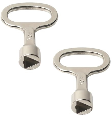 Gas Meter Box Keys with Heavy-Duty Triangular Utility Key for Gas & Electric Meter Cabinets Aluminium Silver Finish – Pack of 2 Keys (UK Standard Fit)