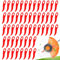 100 Pcs Curved Red Plastic Trimmer Blades, Universal Cordless Strimmer Replacement Blades 91mm Lawn Mower Cutting Blades for Most Garden Grass Trimmer