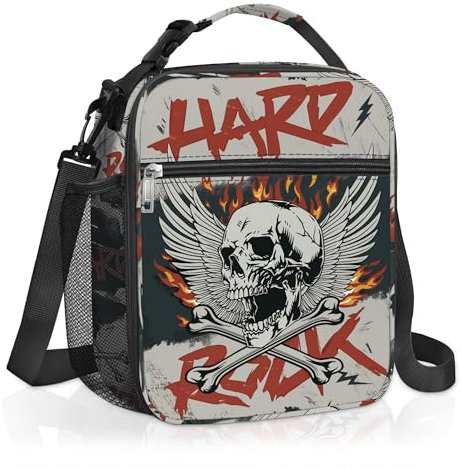 Clastyle Bolsa Termica Porta Alimentos Bebe Graffiti Callejero Bolsa Almuerzo Infantil Niños Portátil Bolsa Comida para Viaje Picnic Guarderia,Ala de Esqueleto