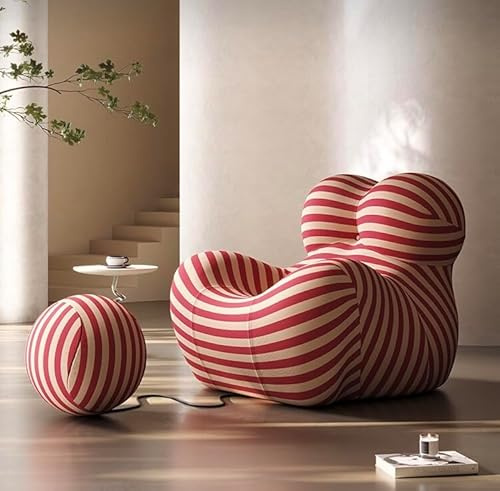 Ligterra Faules Sofa, Kompressionssofa, Loungesessel, Einzelsofa, EIN Muss für Kleine Haushalte, Simulieren Mamas Umarmung, für Wohnzimmer, Schlafzimmer, Lounge, 118 * 102 * 93cm (Rot-Gelb)